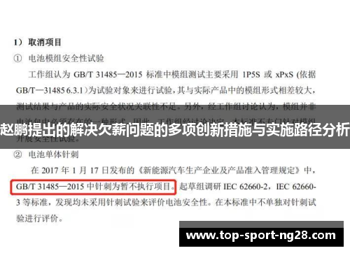 赵鹏提出的解决欠薪问题的多项创新措施与实施路径分析 赵鹏提出的解决欠薪问题的多项创新措施与实施路径分析